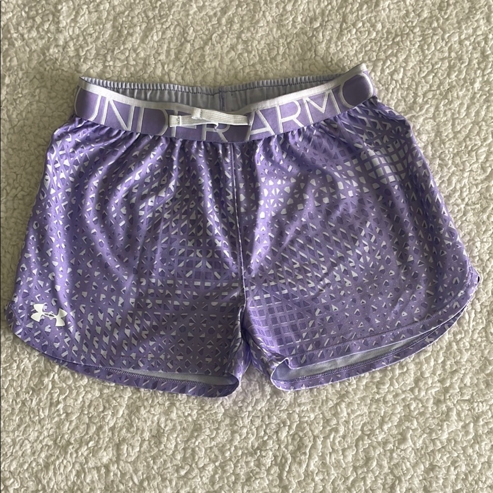 Under Armour Athletic Shorts Lavender / Purple / White Youth Large